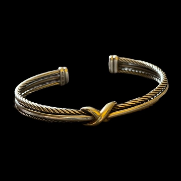 David Yurman | Two Tone Crossover Bracelet - Picture 2 of 6